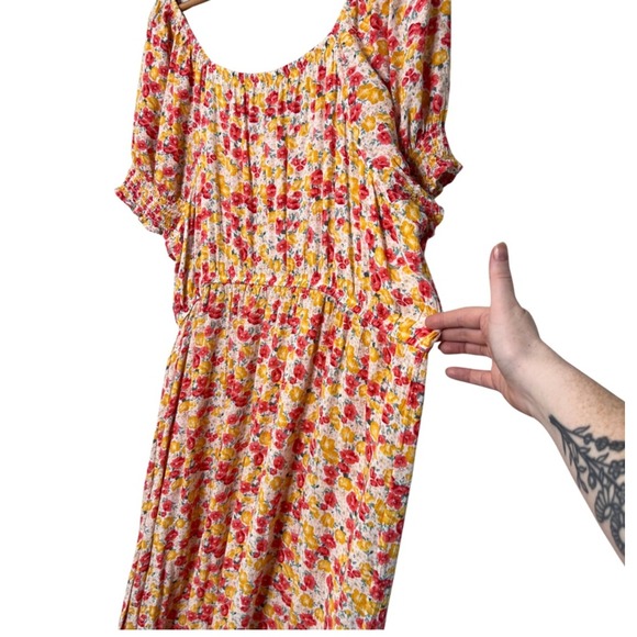 SONOMA Maternity Goods for Life Floral Maxi Dress Smocked Waist Puff Sleeve Midi - Picture 15 of 16